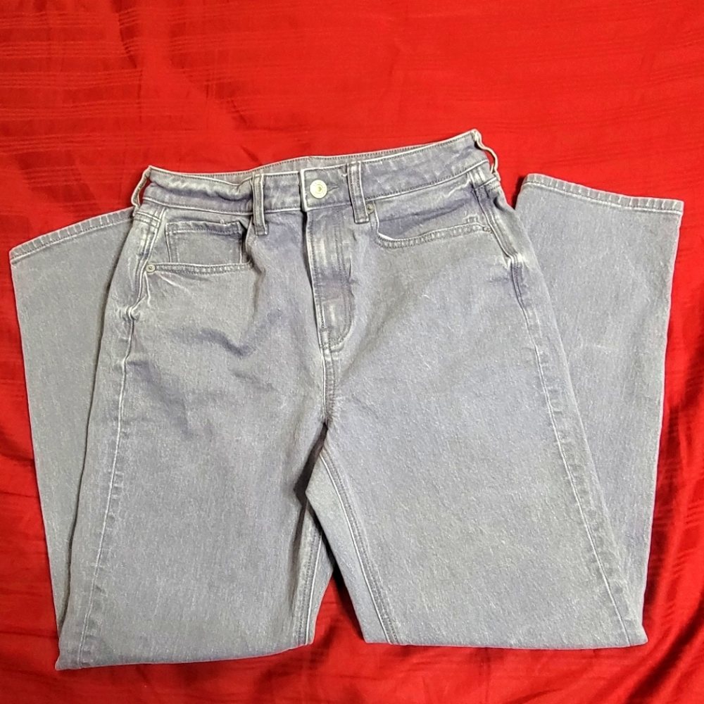 American eagle mom jeans short streach Size 2 purplish color with fading